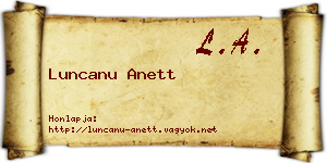 Luncanu Anett névjegykártya