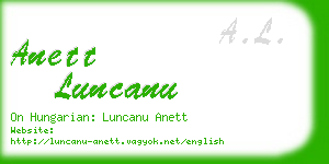 anett luncanu business card